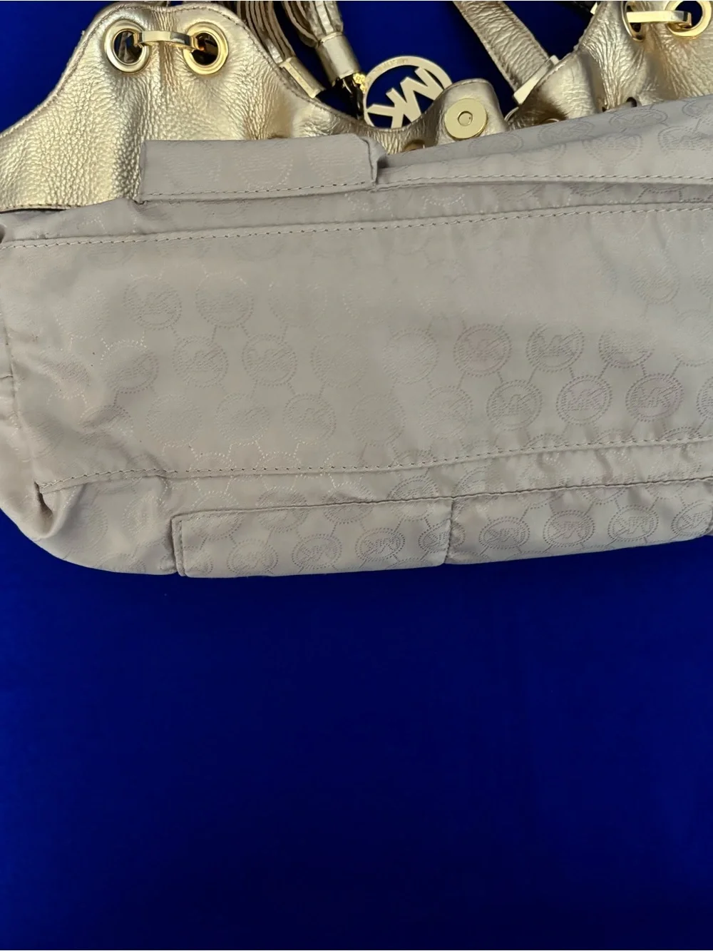 Michael Kors Metallic Gold-Tone Tassel Shoulder/Hobo Bag